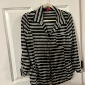 Brand, new black and gray striped button-down